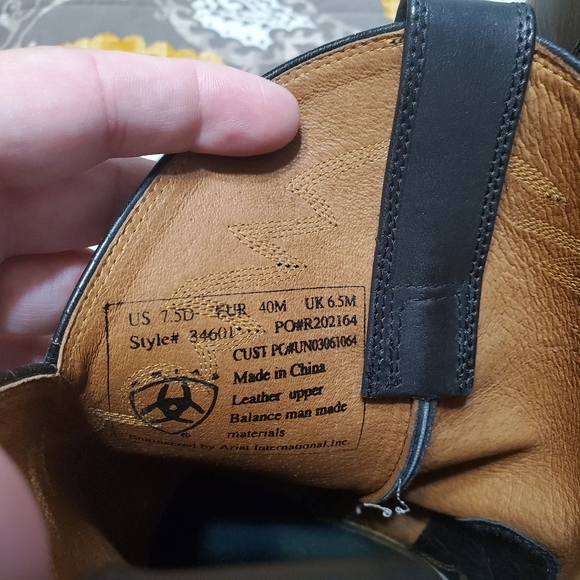 Ariat Boots Black 7.5D - Picture 7 of 8